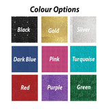 Glitter vinyl colour options for personalised 6x4 landscape black photo frame