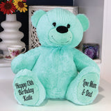Personalised 40cm Mint Bear for 13th Birthday with Feet Message