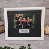 Personalised White Graduation Photo Frame with Black Mat Board