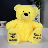 Yellow Bear 30cm 21st Birthday Message on Feet
