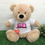 40cm Beige Zipper Bear 60th Birthday